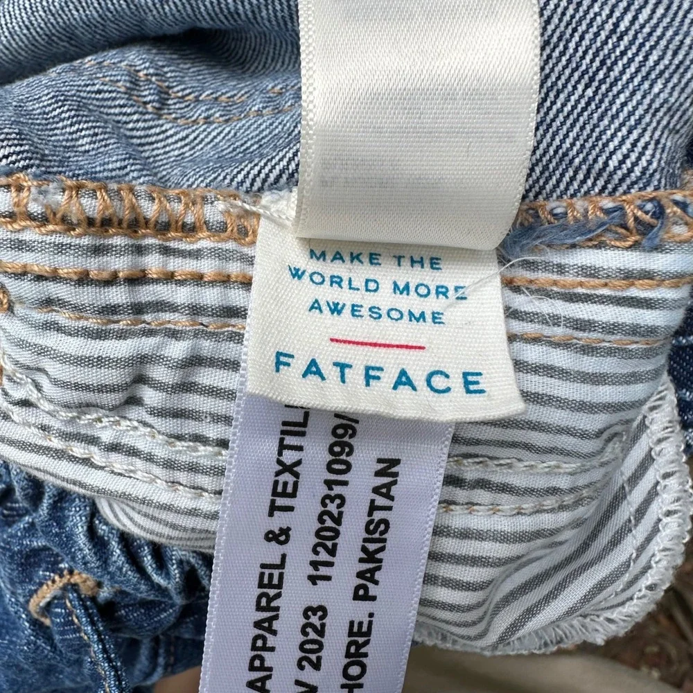 Fat Face Denim‎ Shorts Kids Blue Elastic Waist Drawstring Pockets Size 5/6